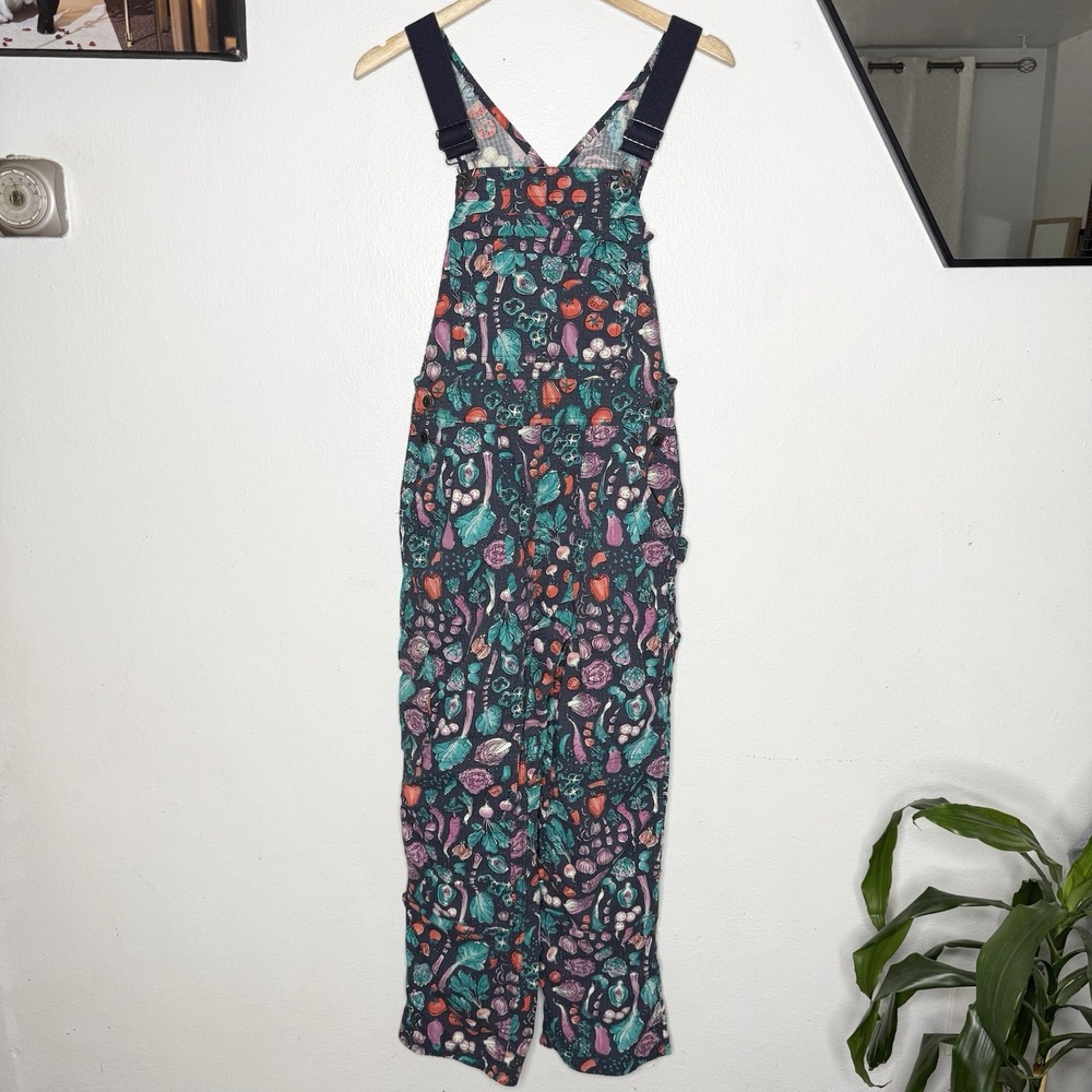 Duluth Trading Co Heirloom Gardening Overalls Vegetables Print Women's XS